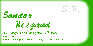 sandor weigand business card